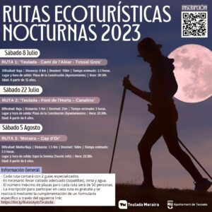 Nachtroutes voor ecotoerisme in Moraira 2023